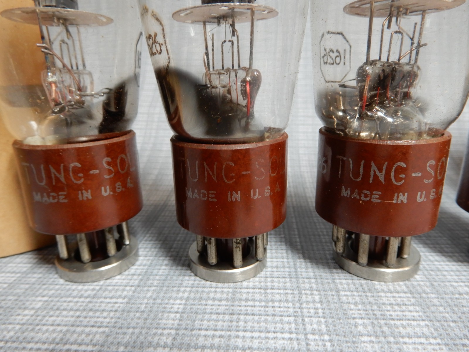 Tung-Sol (3) & RCA 1626 Vacuum Tubes Amplitrex Tested 90% 85% 78% & 90% Gm