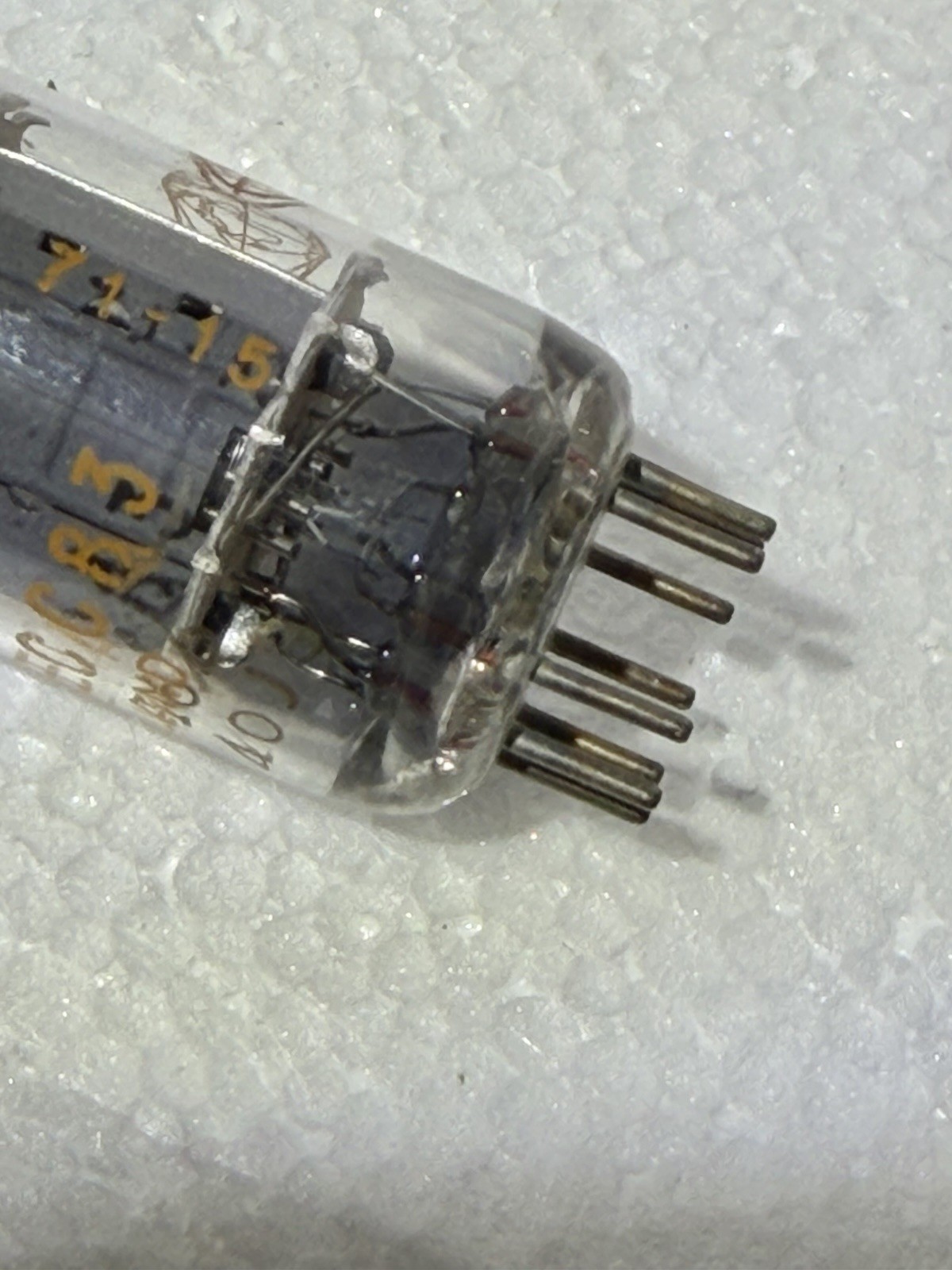Amperex 12AX7A / ECC83 Disc Getter Preamp Tube B & K 606 Tested Excellent Logos