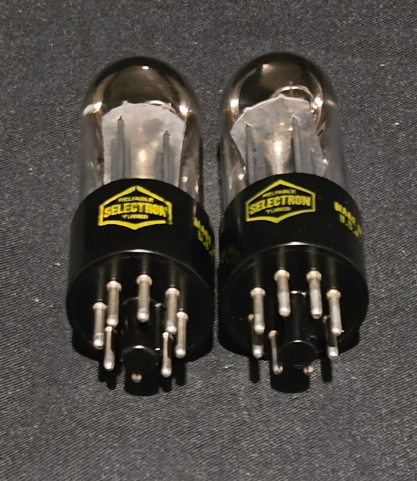 RCA SELECTRON 6SN7 GTB TUBE 1957 TALL BOYS CHROME TOPPED HALO MATCHING SET NIB