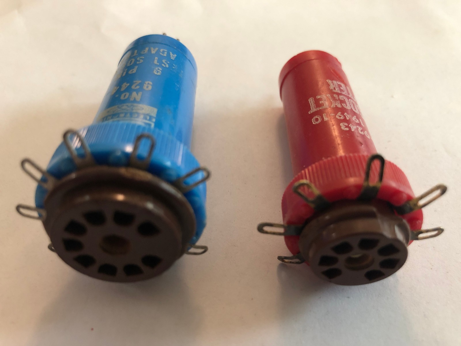 Pair, Test Adapter Sockets, for 7-Pin, and 9-Pin Tubes, Tall