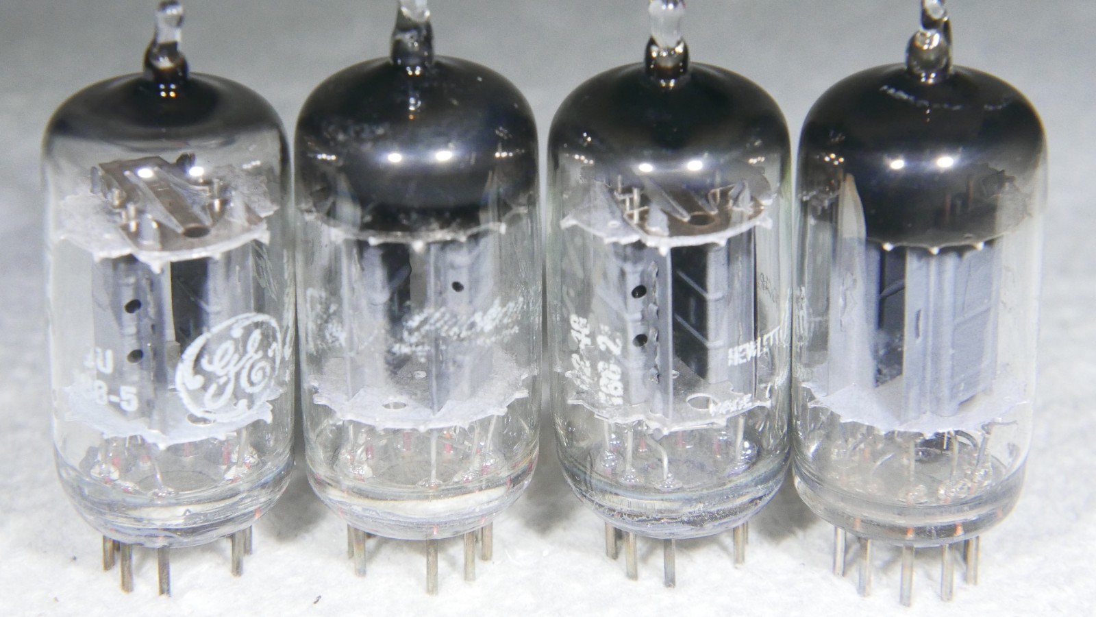 Quad (4) GE 12AX7/ECC83 Long Gray Plate Made in USA