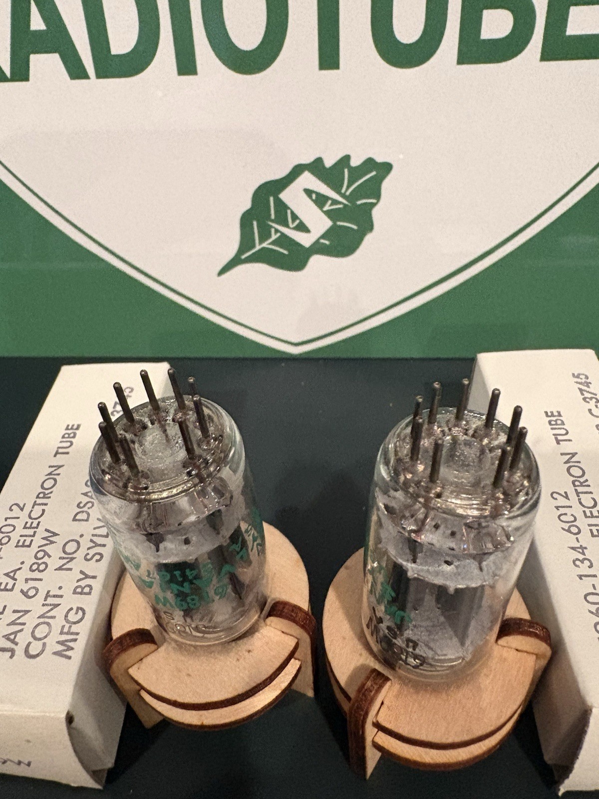 GAIN&GM MATCH PAIR 1972 SYLVANIA JAN 6189W 12AU7A Tubes TV7&MAXI TEST NOS NIB🔈