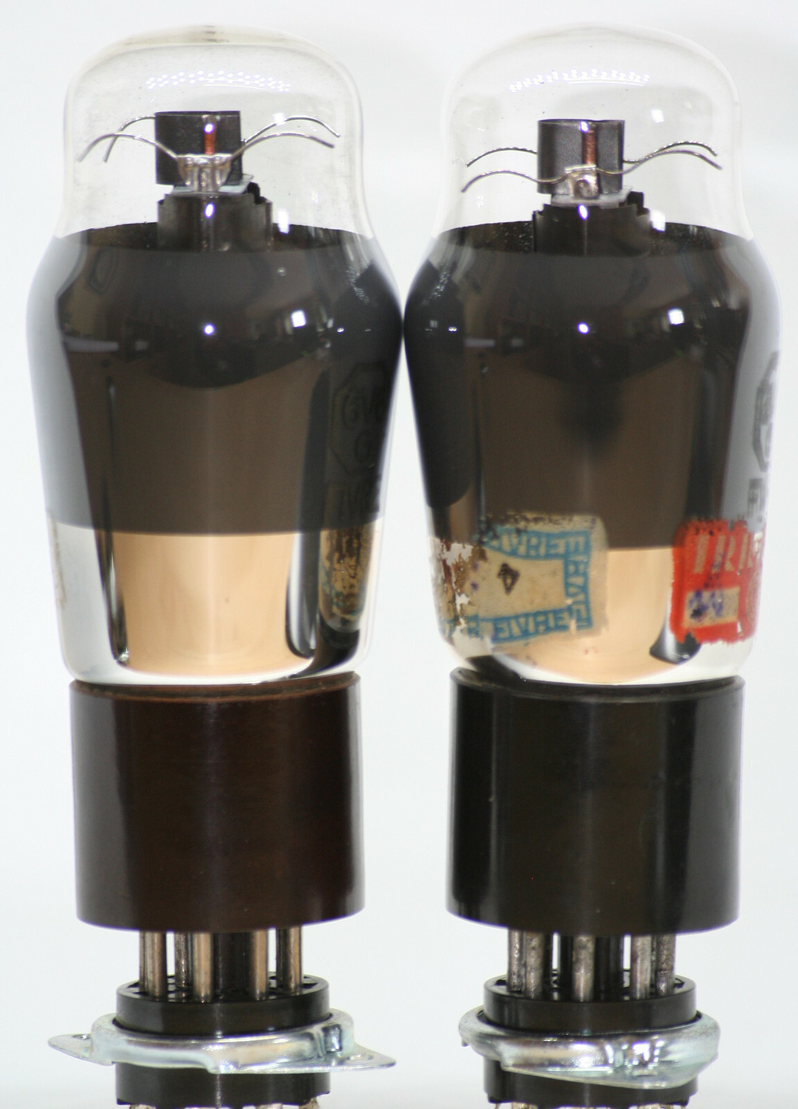 6v6 tube pair matched 6v6g tubes amp Fivre Italy black plate hanging copper rods