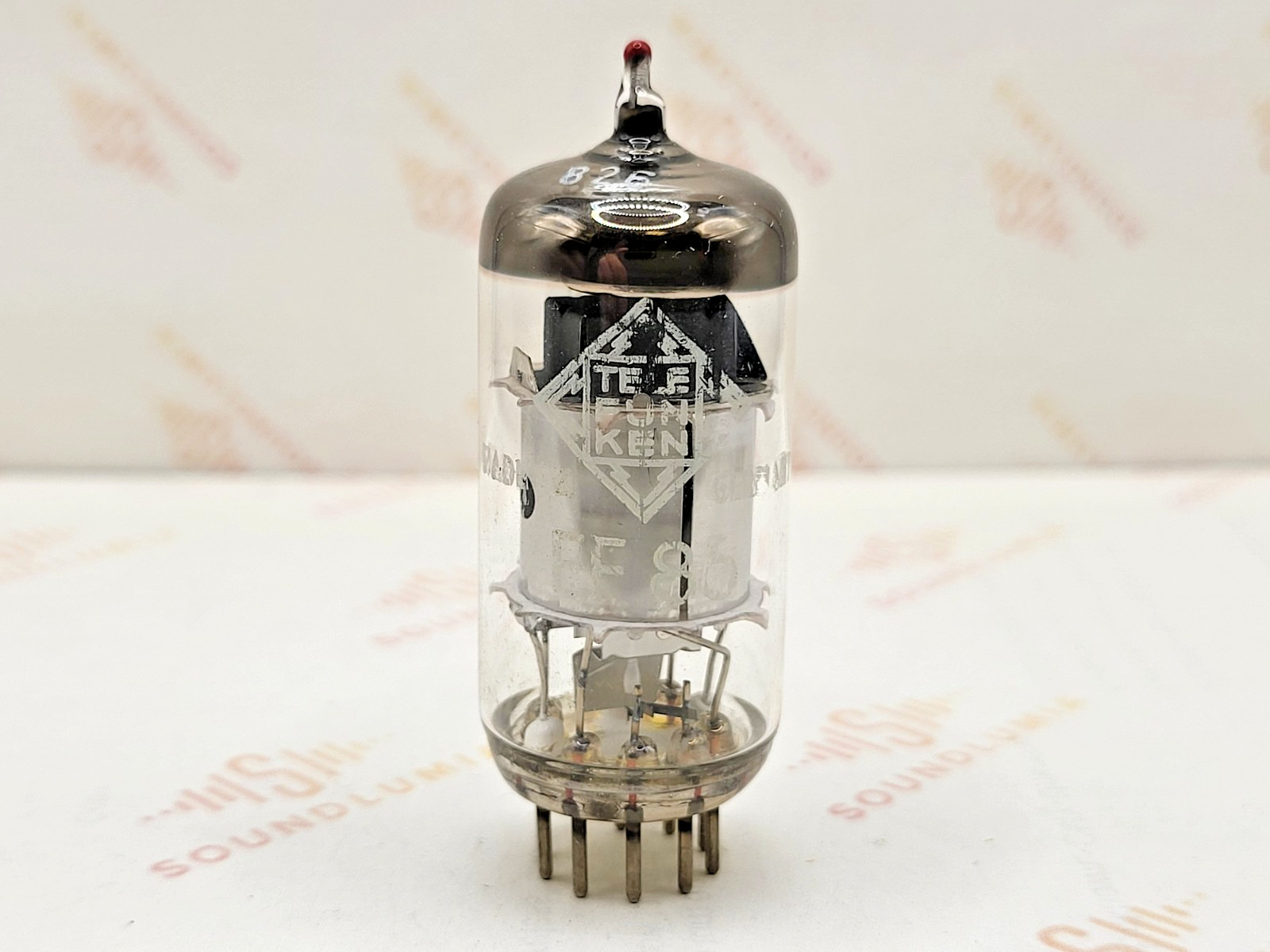 1x Telefunken EF86 Silver Plates O-getter Red Tip ◇ Bottom – Ulm 1969 – NOS+