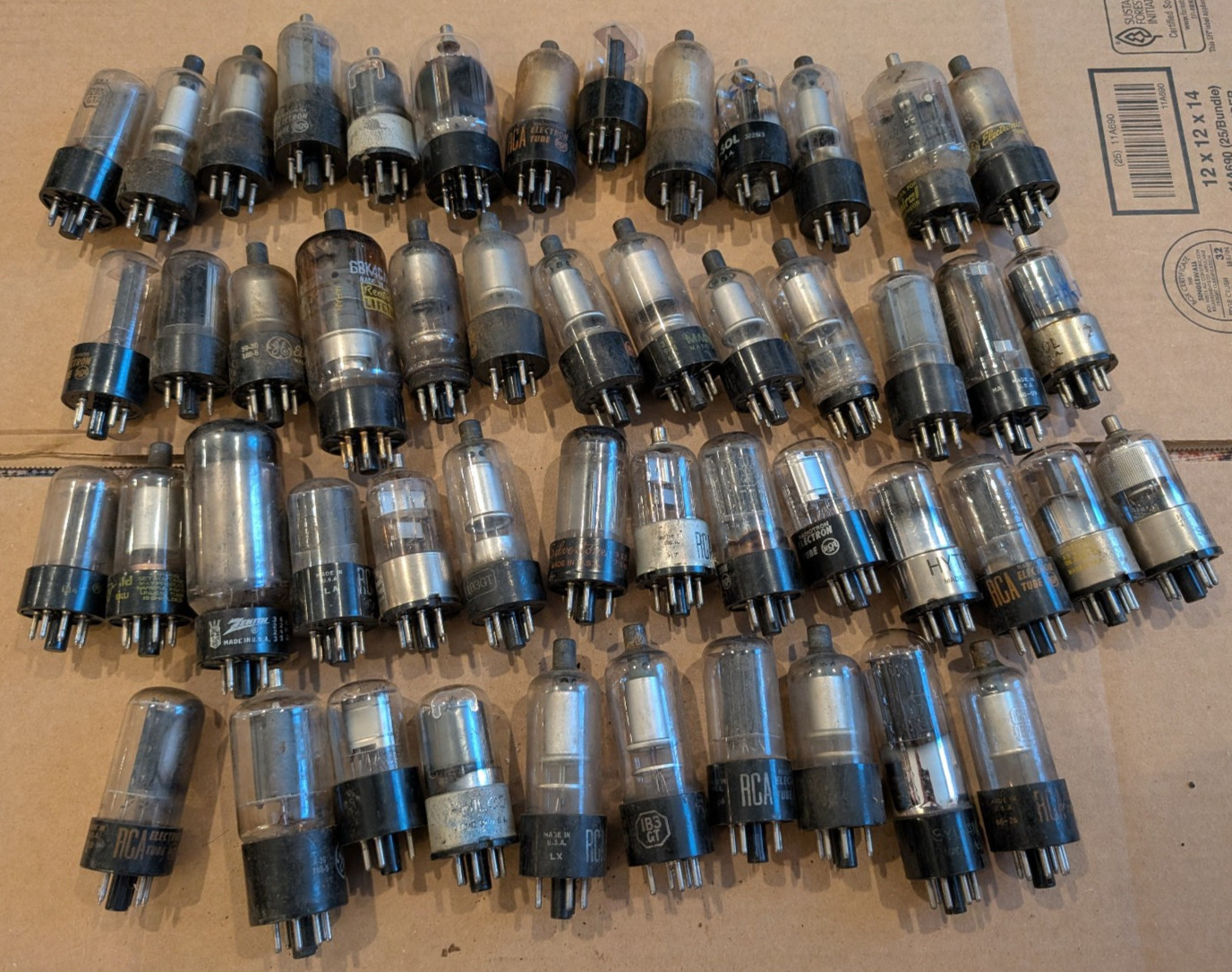 Lot of 50 Vintage Octal Vacuum Tubes Mixed Radio TV Untested Parts Repair 8