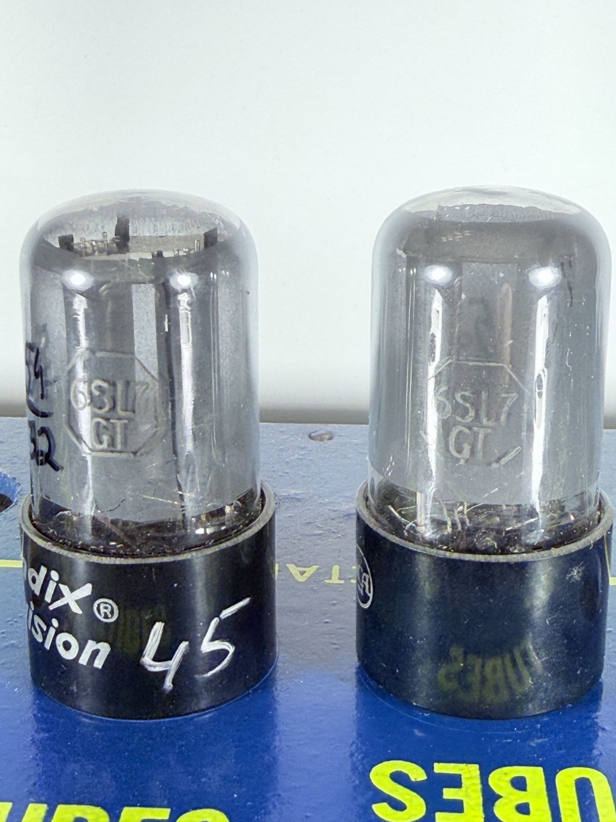 Matched Pair RCA 6SL7GT Smoked Glass NOS One Label Bendix Tested Like NOS Tube