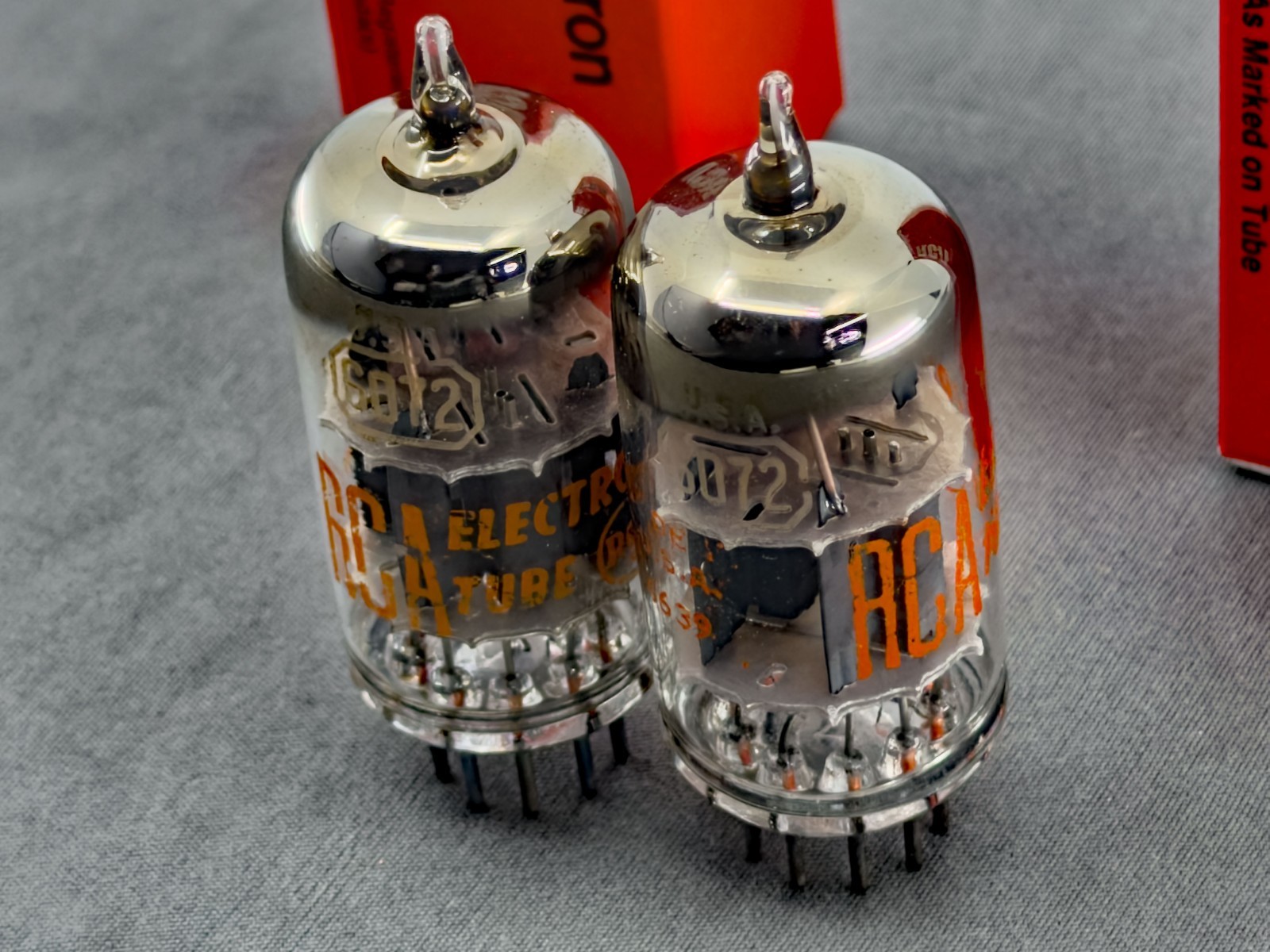 Matched NOS Pair RCA 6072 12AY7 Vacuum Tubes NIB Cond 1965 Tests NOS Amplitrex