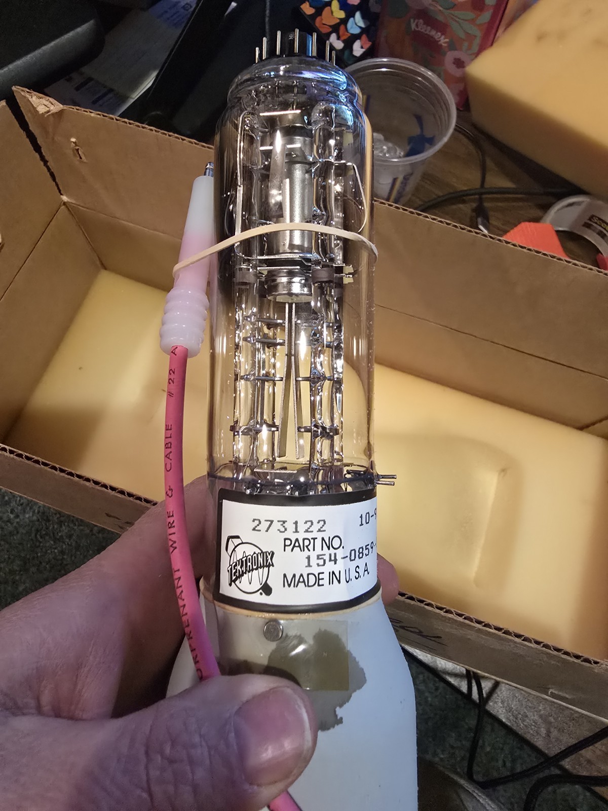 Tektronix part number 154-0859-01 3-inch CRT (cathode ray tube)