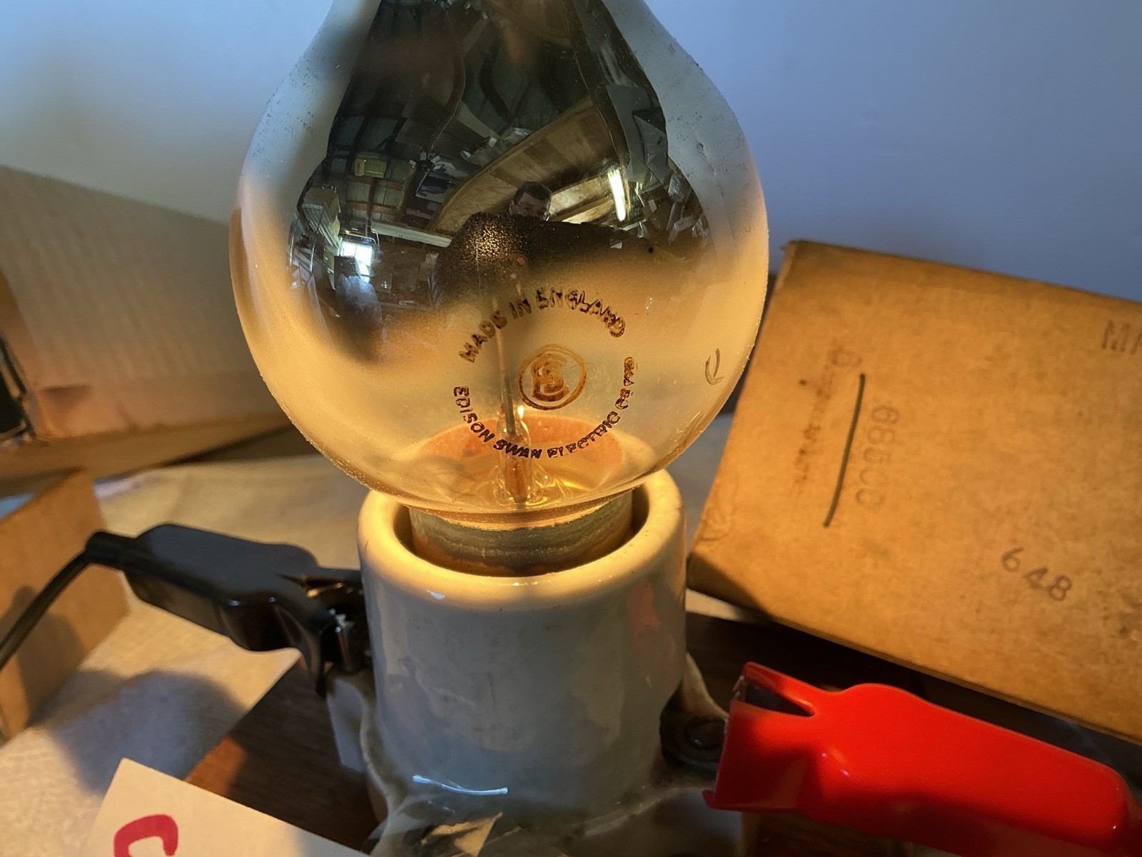 RARE TUNGAR Bulb Tube EDISON SWAN ELECTRIC CO. ENGLAND 68506 NOS W/BOX SCARCE