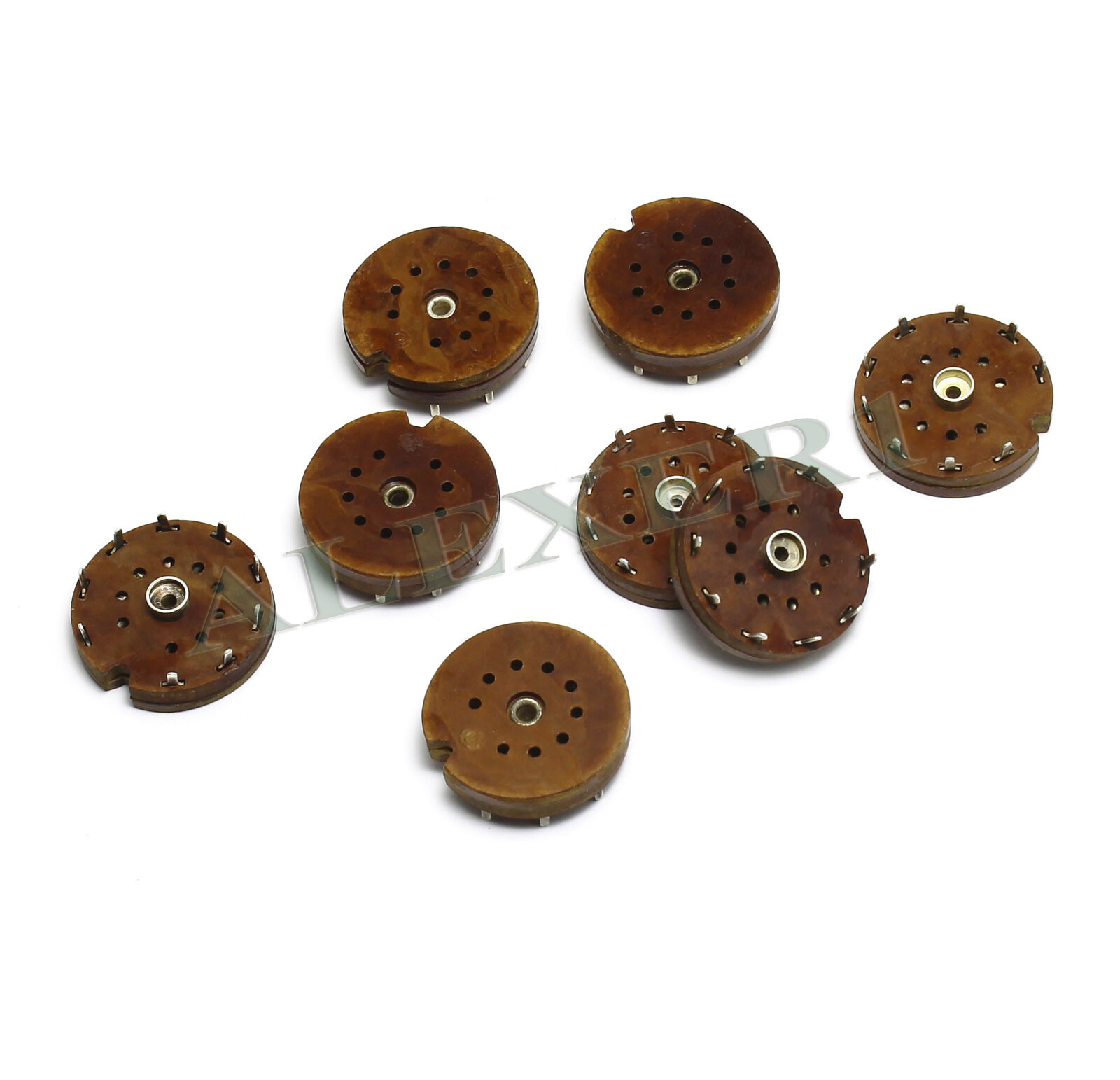 16 pcs 9-pin Bakelite Tube Socket Silver Plated PCB Mount ECC83 12AX7 EL84 USSR