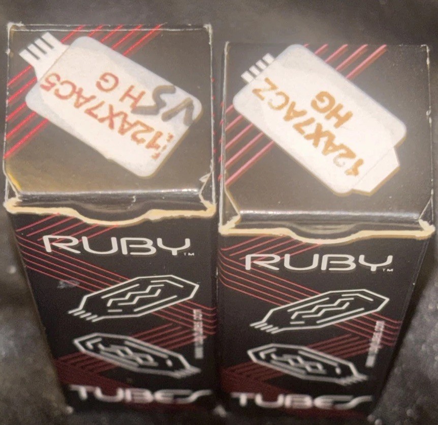 Matched Pair (2) NOS Ruby Tubes 12AX7 AC5/Z HG+ High Gain Preamp Guitar Amp NIB