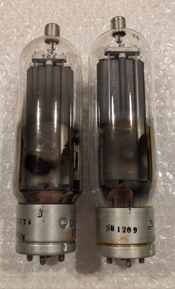 VT-143 / 805 United Electronics JAN-CUE-805 Matched Pair Tubes NOS Test MILSPEC