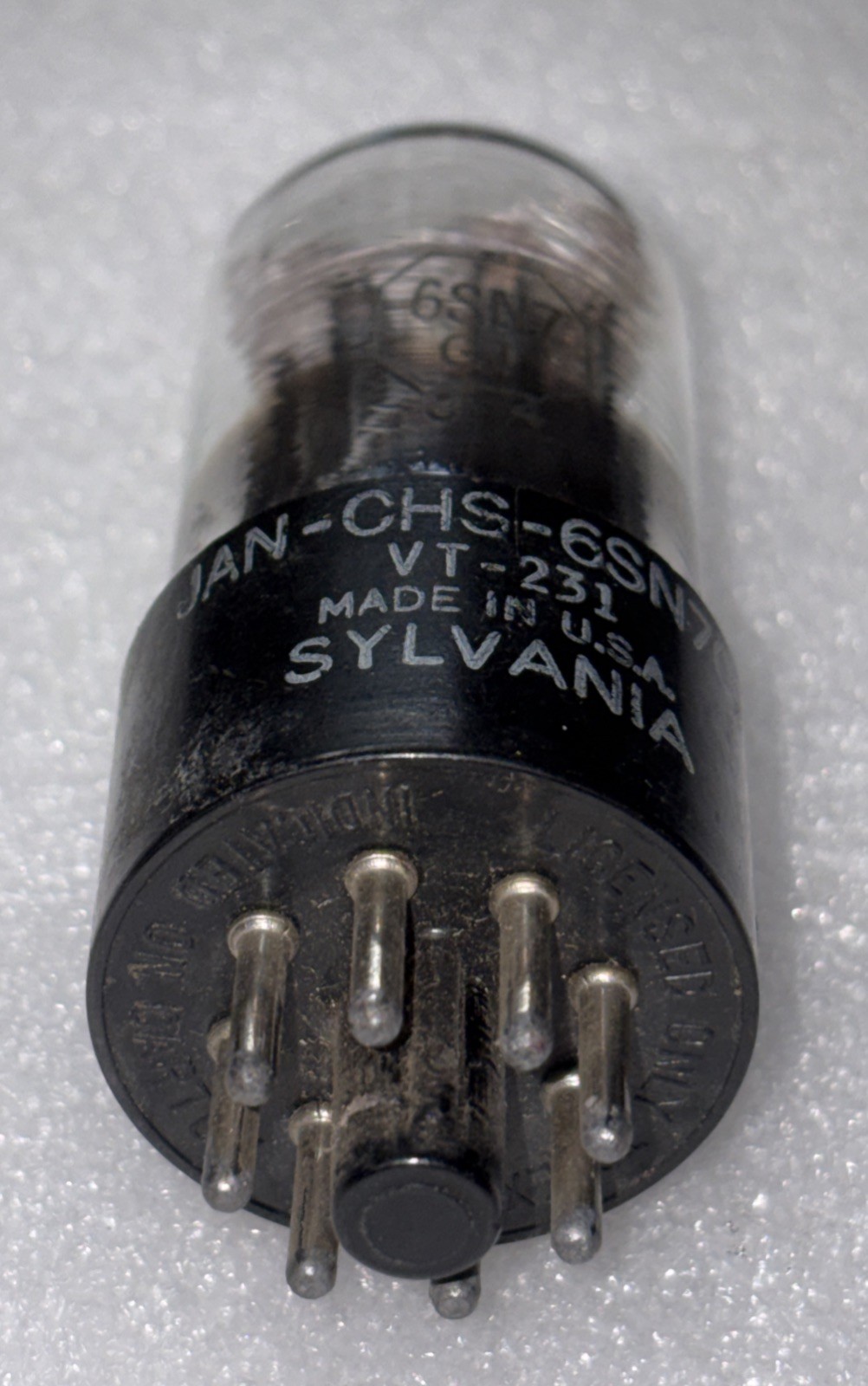 Sylvania JAN CHS 6SN7GT VT-231 2-Hole Black T Plates Tube Amplitrex Tested NOS