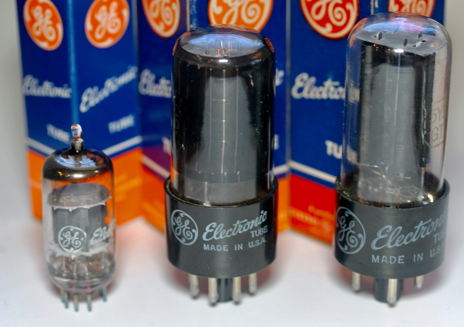 NOS 1950-60 GE 6V6GT 12AX7A 5Y3GT TUBES for FENDER CHAMP