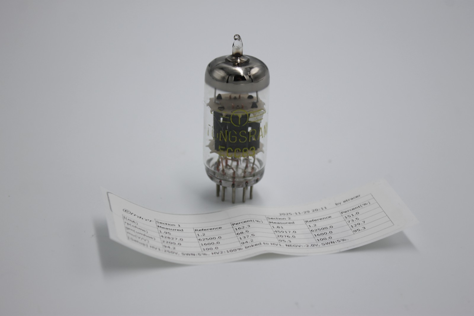 ECC88 / 6922 / E88CC.Tunsgram. Double Triode. Etracer Tested. 100%+ life.