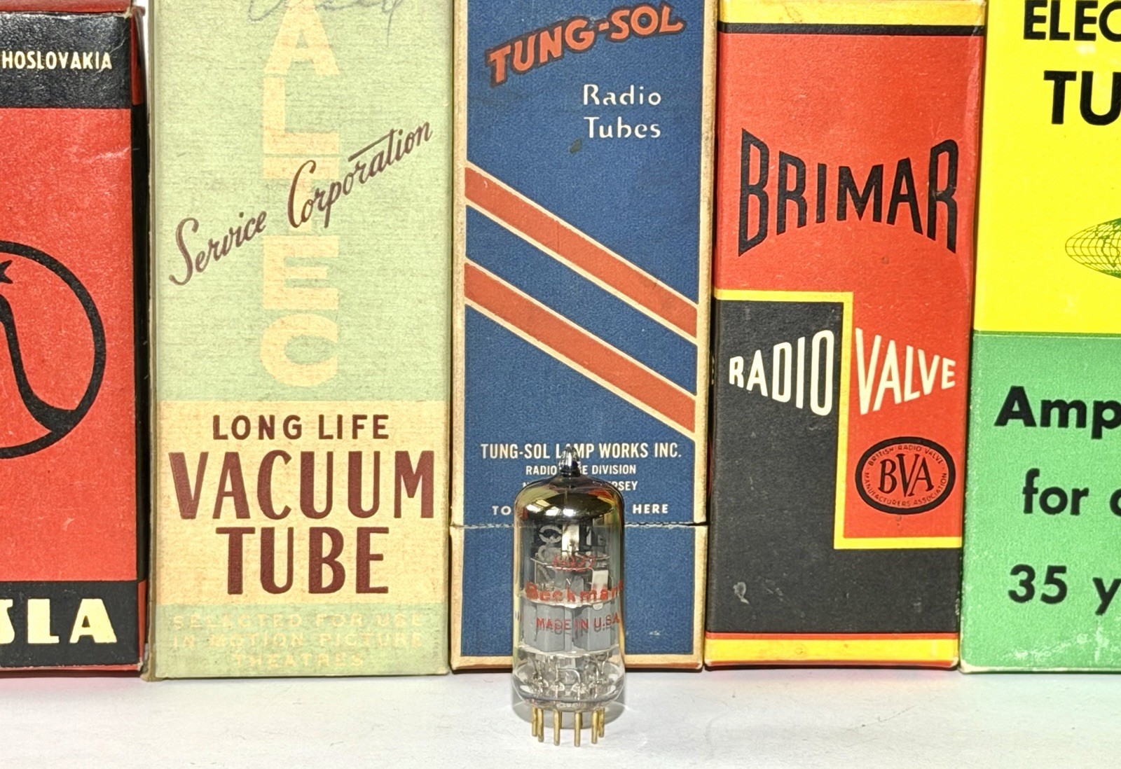 #2 AMPEREX NEW YORK / BECKMAN GOLD PIN 6922 TUBE CODES 7L5/*0L & 61-52 TV7 TEST