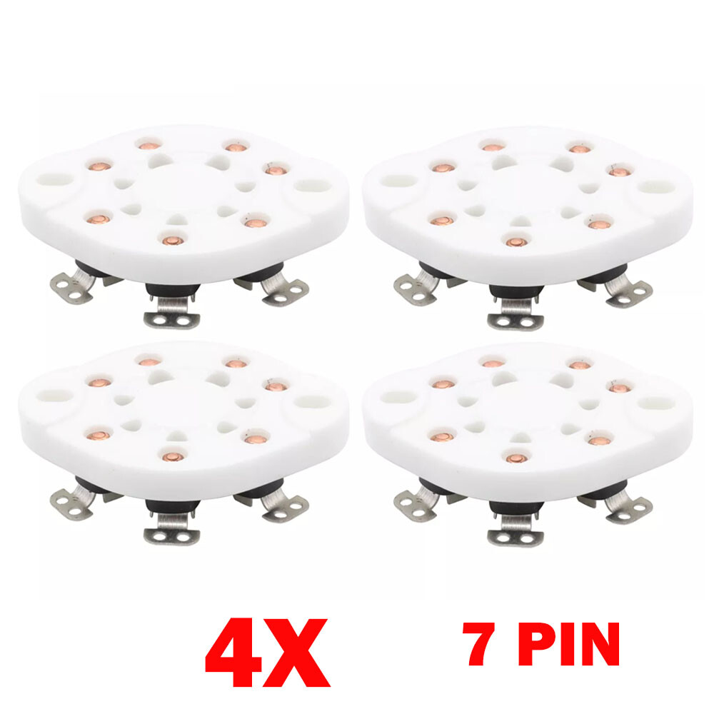 4Pack 7pin Tube Socket Ceramic Valve Base For 1625 FU25 826 59 Vintage Audio DIY