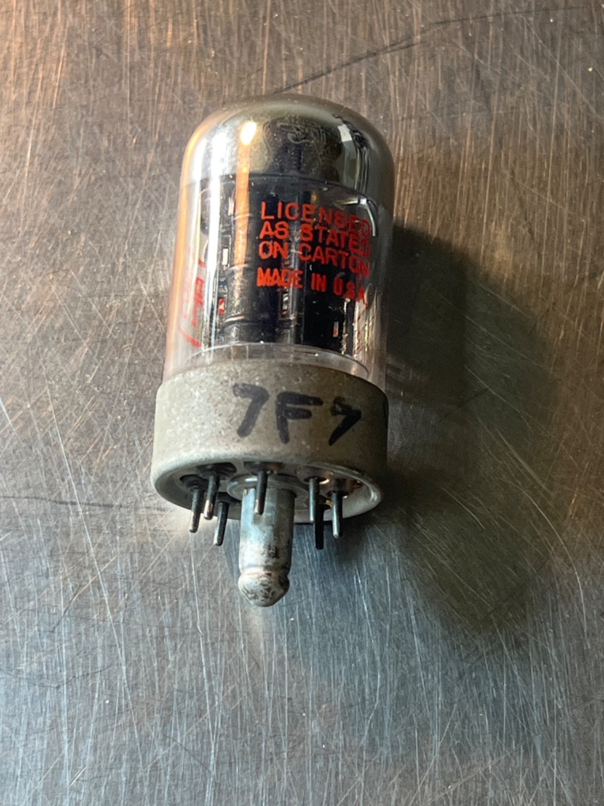 1 General Motors 7F7 Vacuum Tube – Black Plate 1957 Vintage Audio Twin Triode