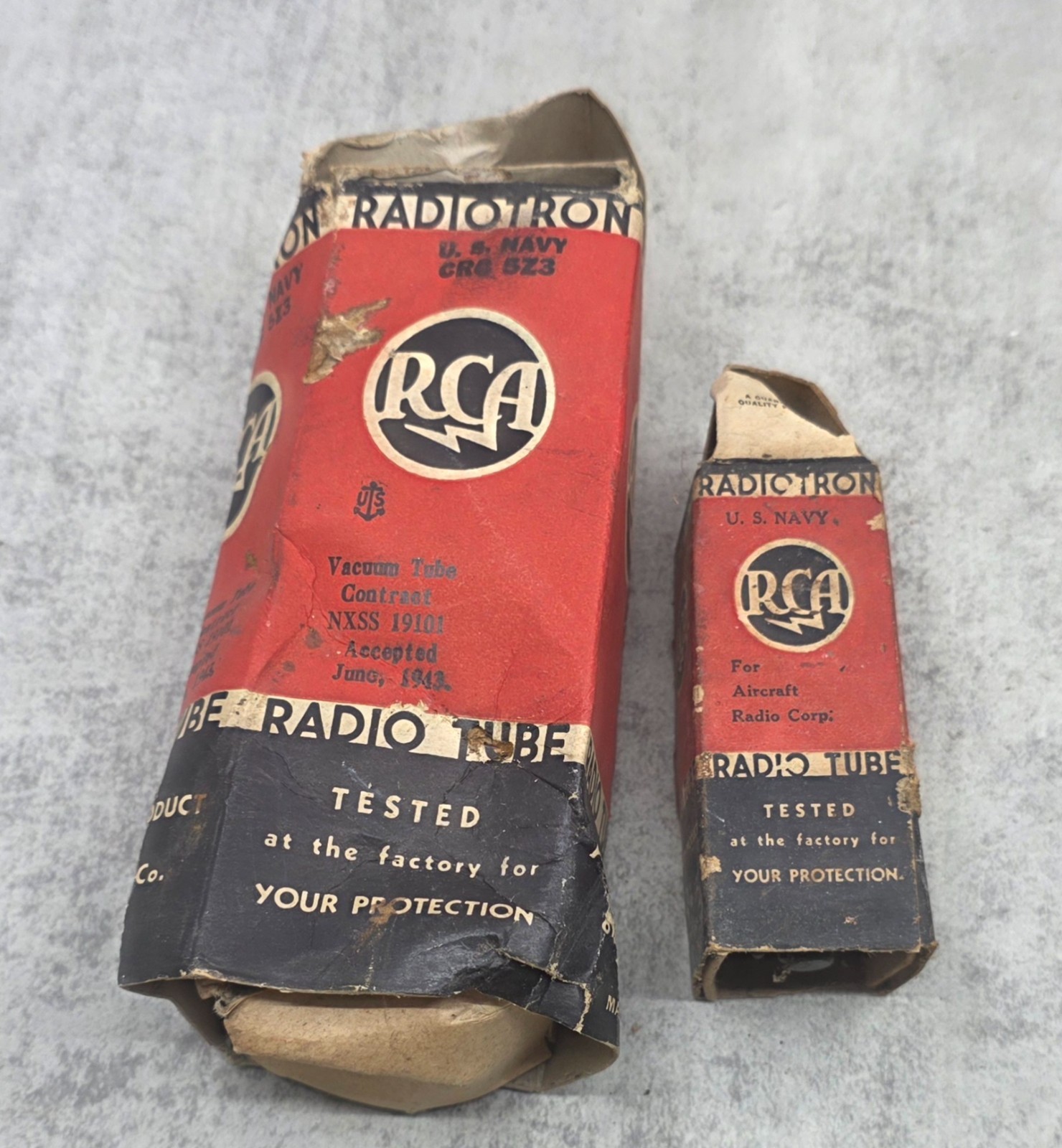 Lot of 2 Vintage RCA Radiotron Radio Tube Original Boxes