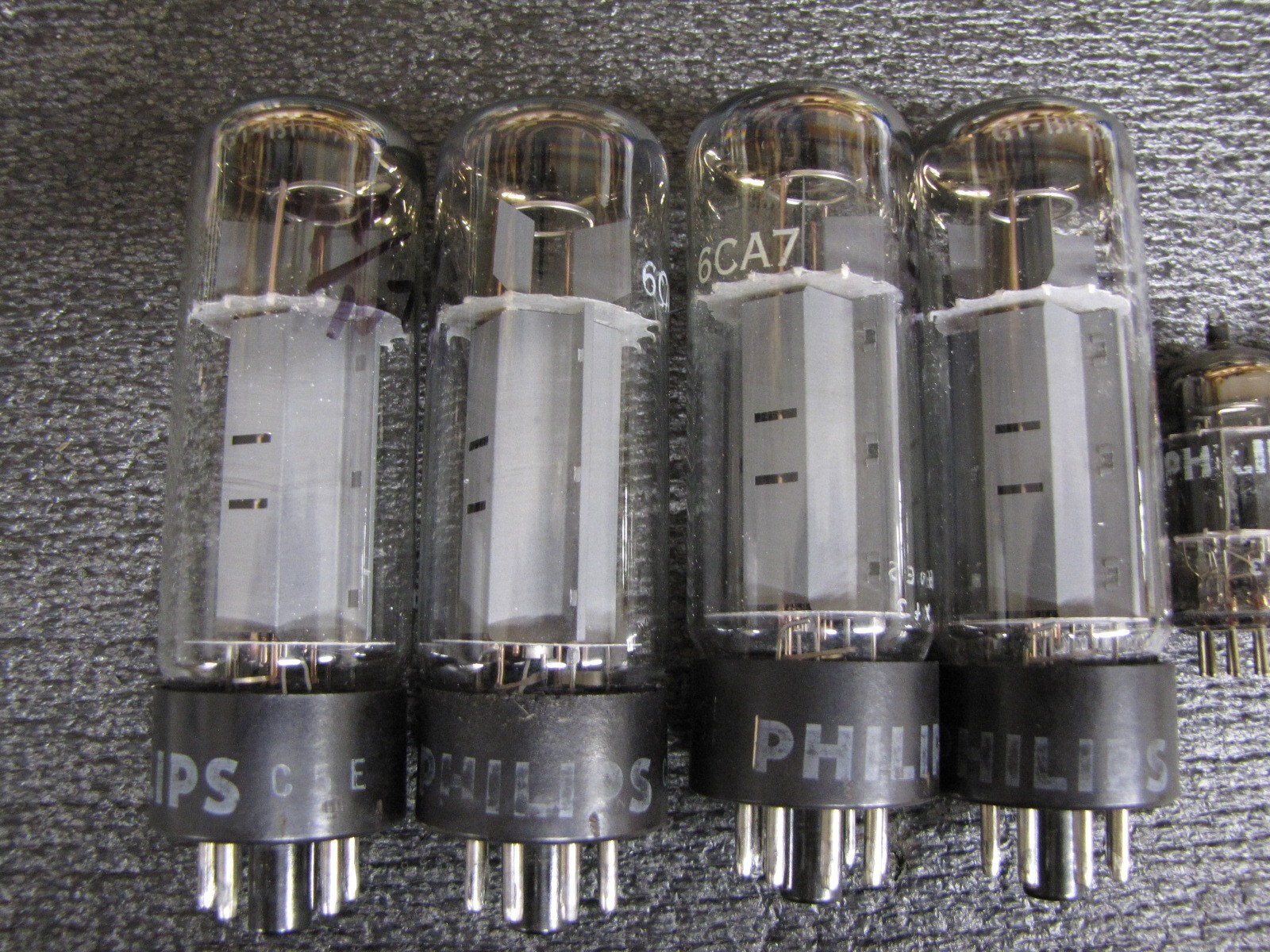 1975 Phillips / Mullard 6CA7 (quad) 7025 /12AX7 (three) MATCH SET !!!!!!