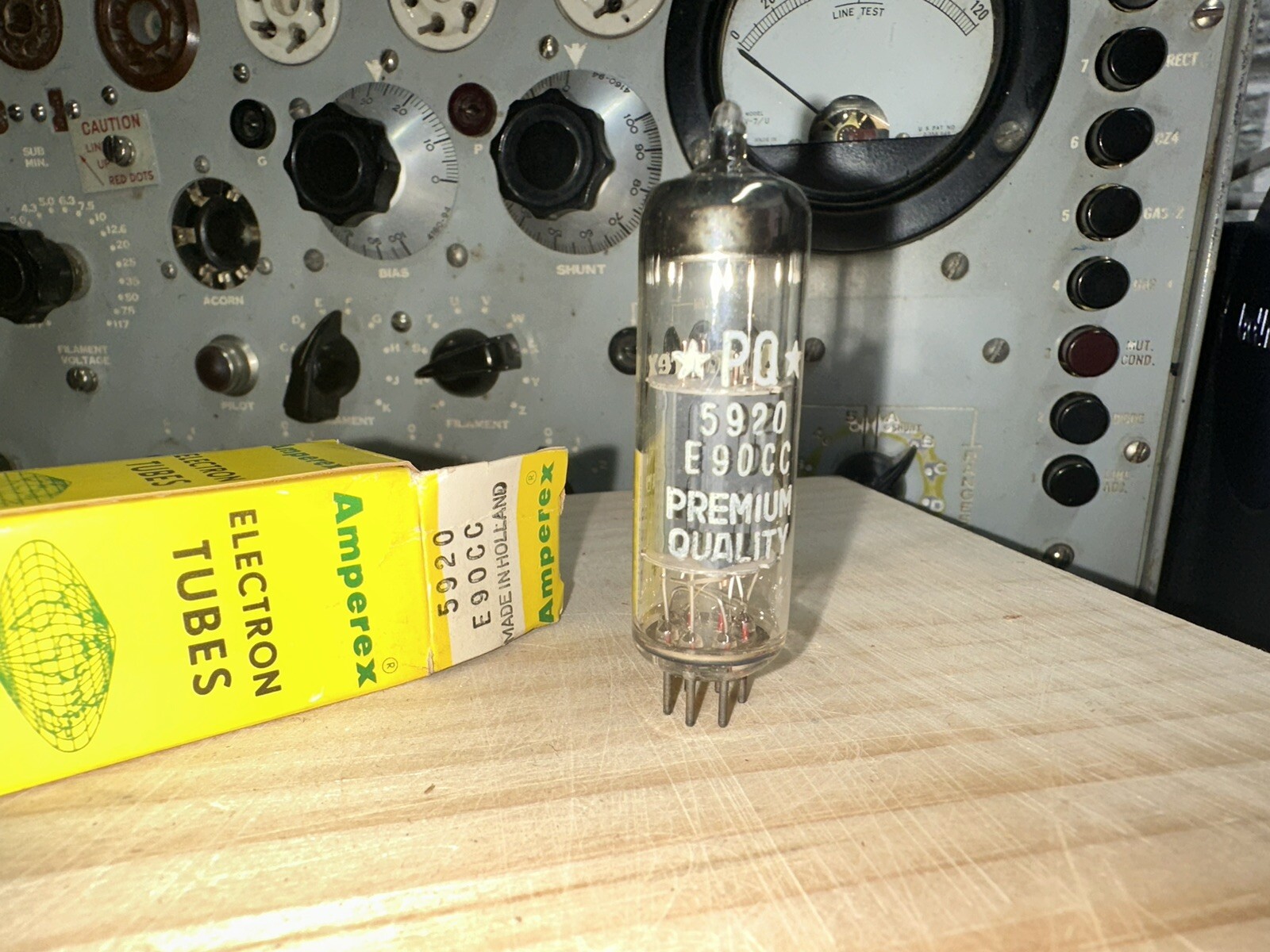 NOS / NIB AMPEREX PQ 5920 E90CC CV514 DOUBLE TRIODE VACUUM TUBE -PREMIUN QUALITY