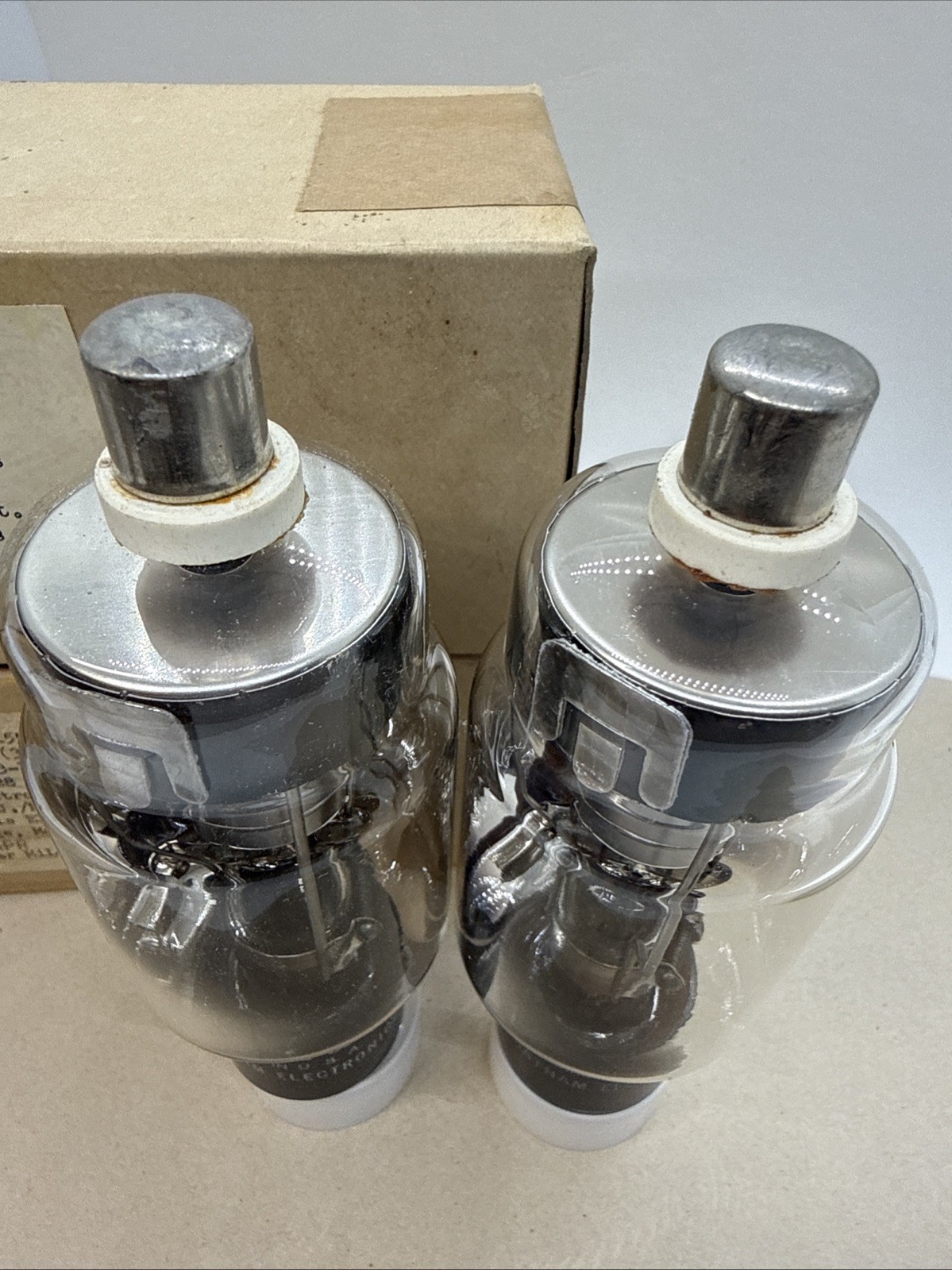 LOT OF (2) RECTIFIER ELECTRON TUBE JAN-3B28 / 3B28 / Chatham Electronic 1955