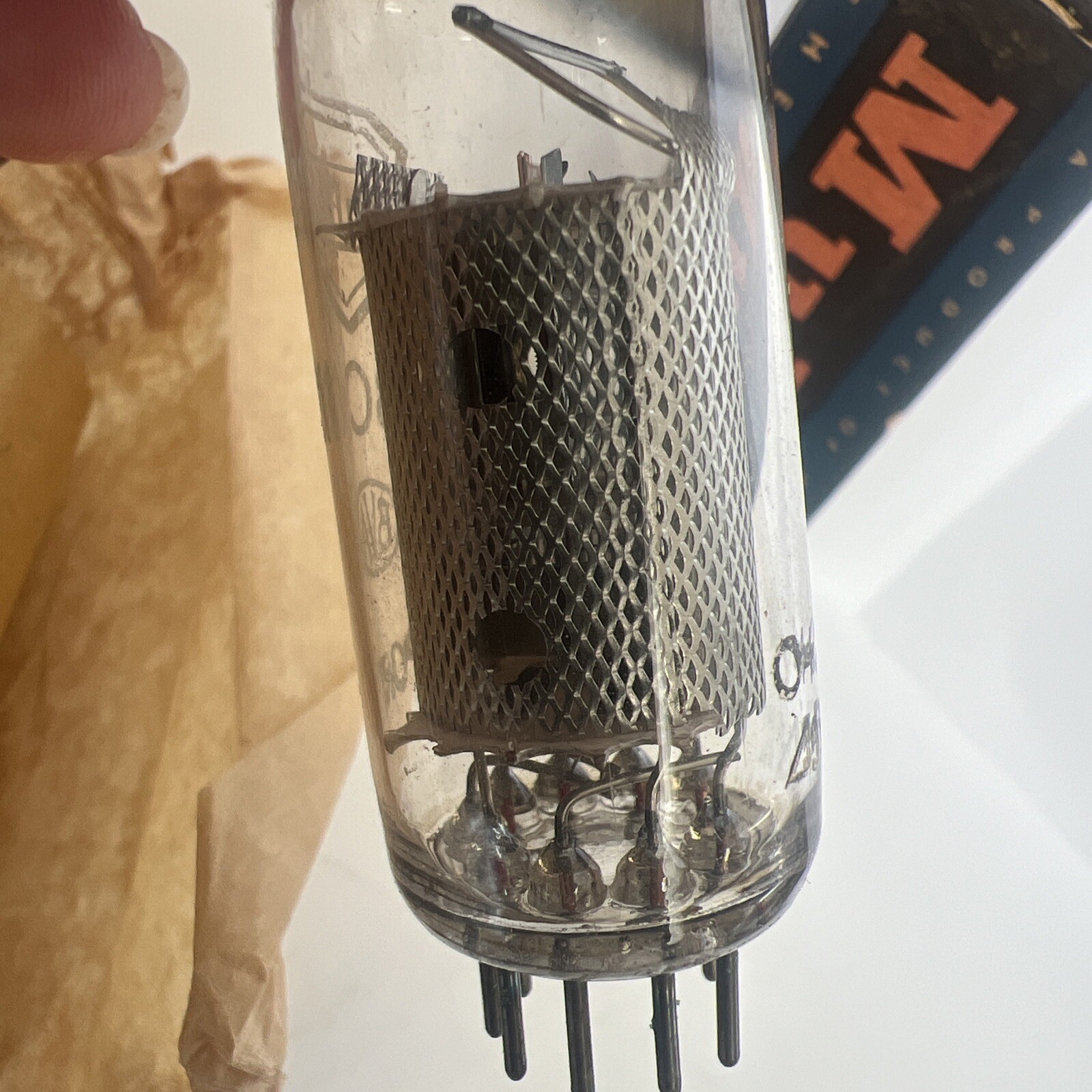 1 NOS MULLARD UBC81 SINGLE-TUBE BLACKBURN U.K. RARE SILVER-MESH-CAGE TUBE