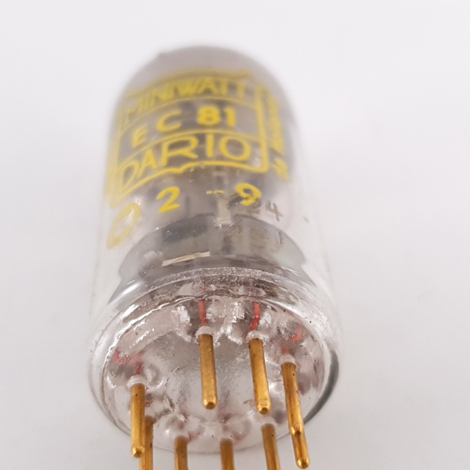1 X EC81 MINIWATT-DARIO TUBE. COPPER RODS. 7. CH81