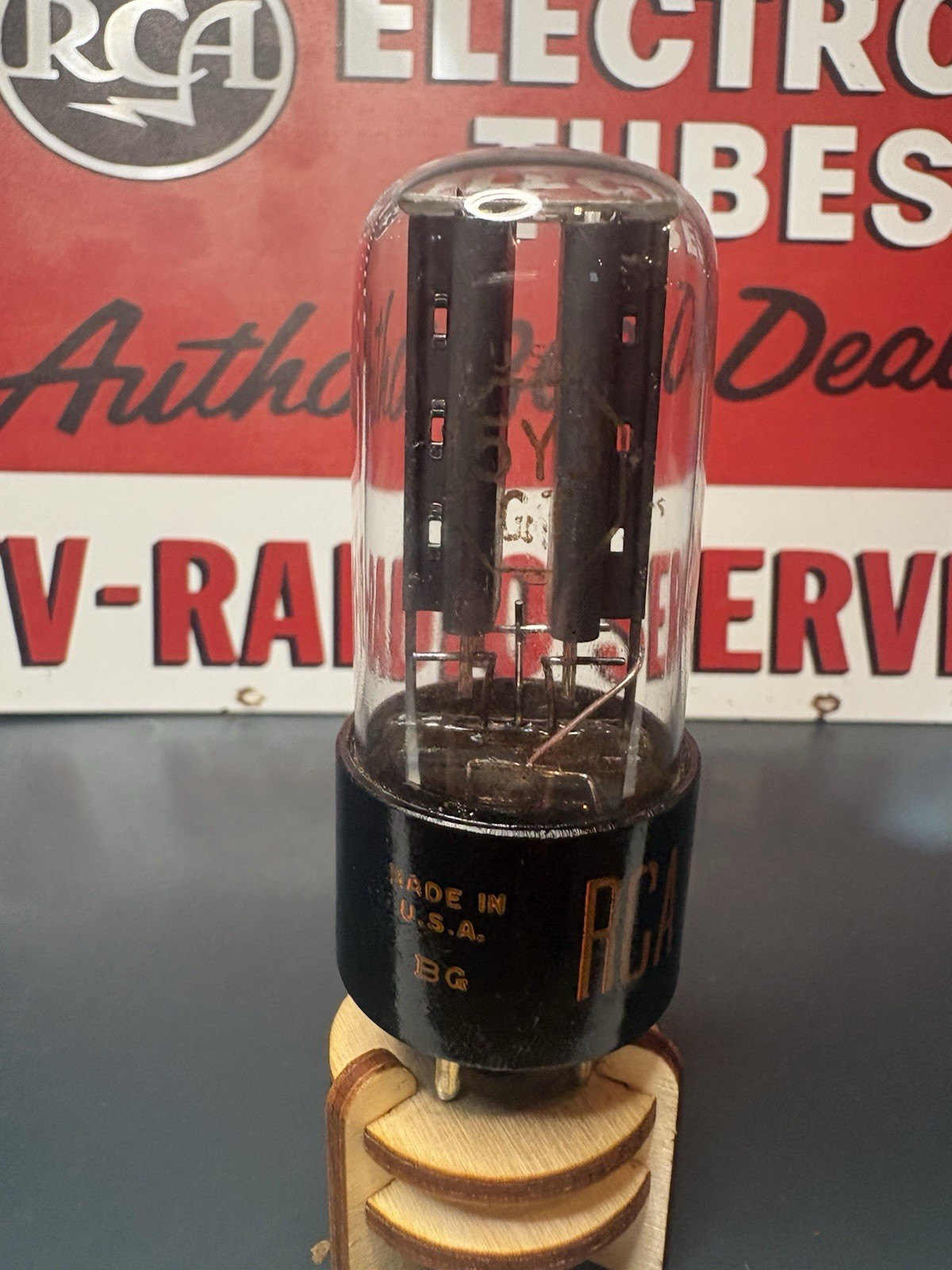1966 RCA 5Y3GT VACUUM TUBE BLACK PLATE D Getter NOS TV7 TESTED & Balanced🅾️