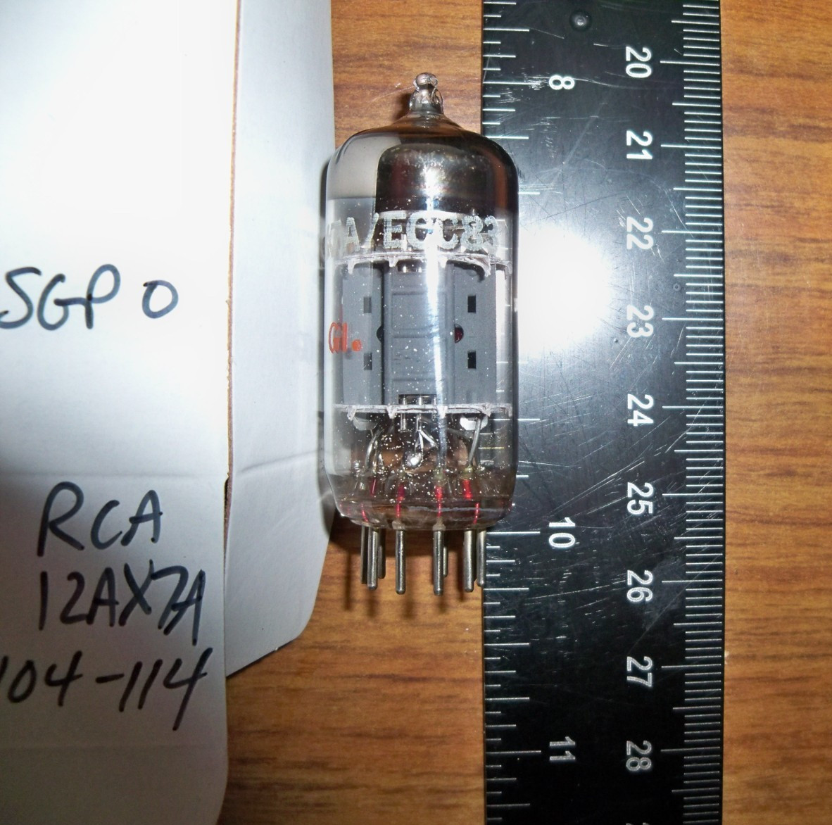 Strong RCA Short Gray Plate O Getter 12AX7A / ECC83 Tube
