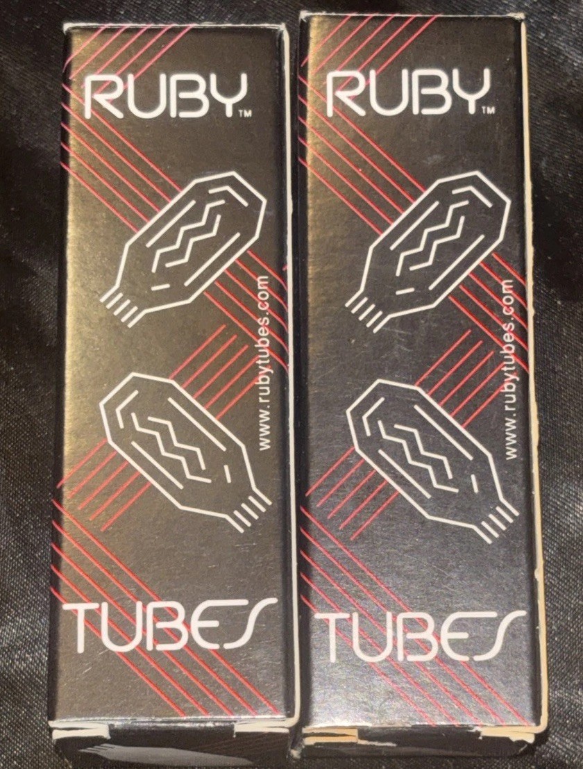 Matched Pair (2) NOS Ruby Tubes 12AX7 AC5/Z HG+ High Gain Preamp Guitar Amp NIB