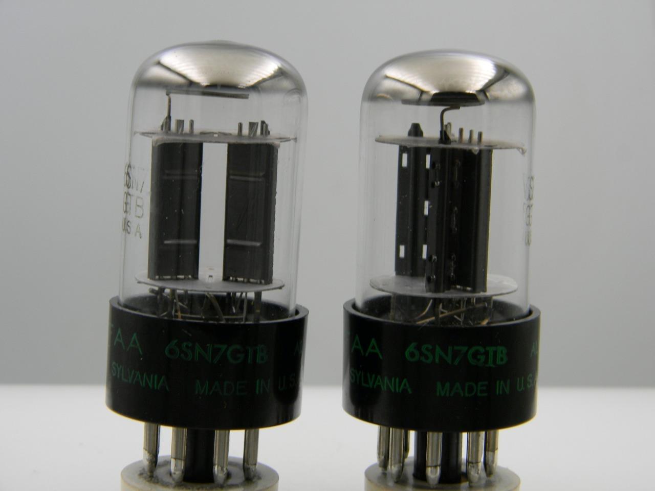 Matched Pair 1969 Sylvania FAA 6SN7GTB NOS NIB Black V Plates Serious Tubes A439