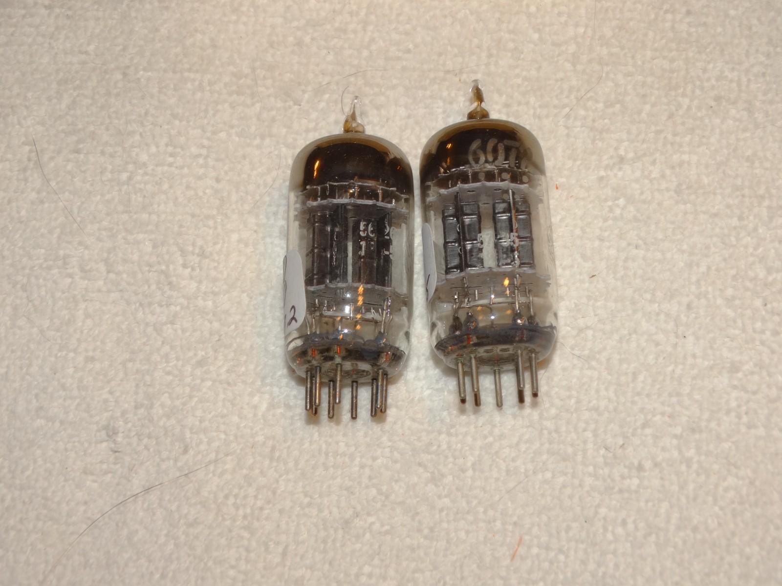 2 x JG-6072 (12AY7)G.E. Tubes*Black Plates*3-Mica*Super Strong Matched Pair*#R10