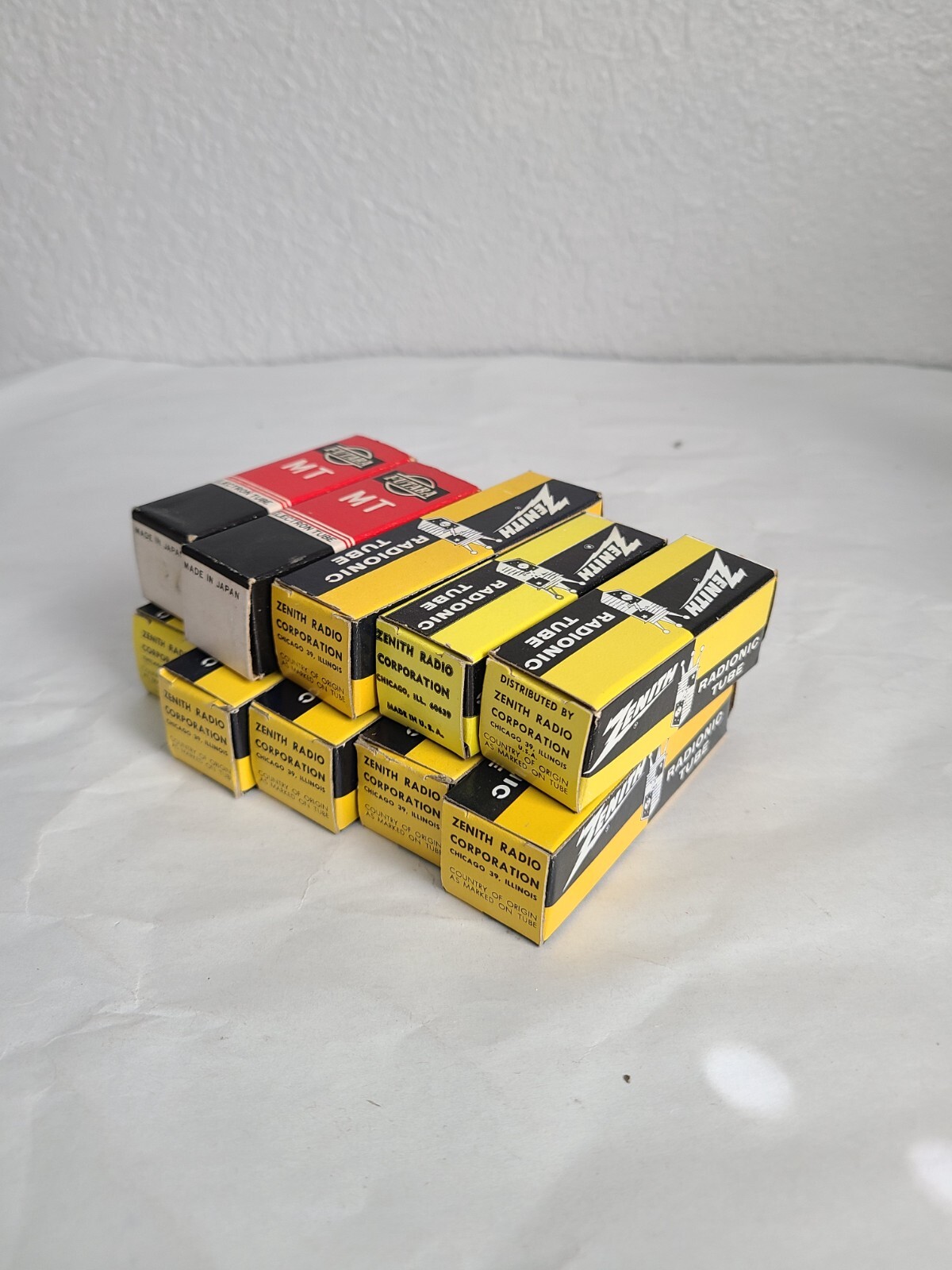 Lot 10 ZENITH/FUTABA Electronic Tubes w BOXES 10GK6, 11AF9, 17CT3, 12BD6 Etc