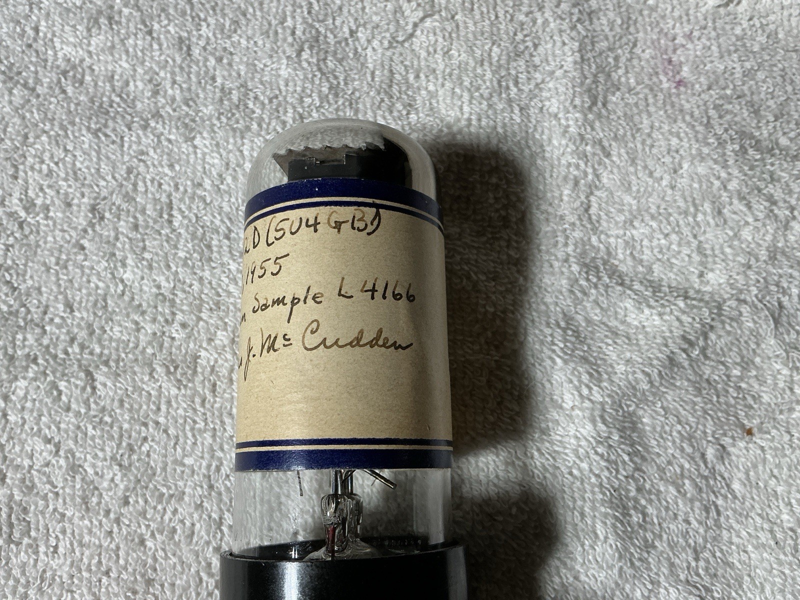 RARE MUSEUM LABEL VACUUM TUBE 5U4GB Black Plate RCA FACTORY INDIANAPOLIS 1955