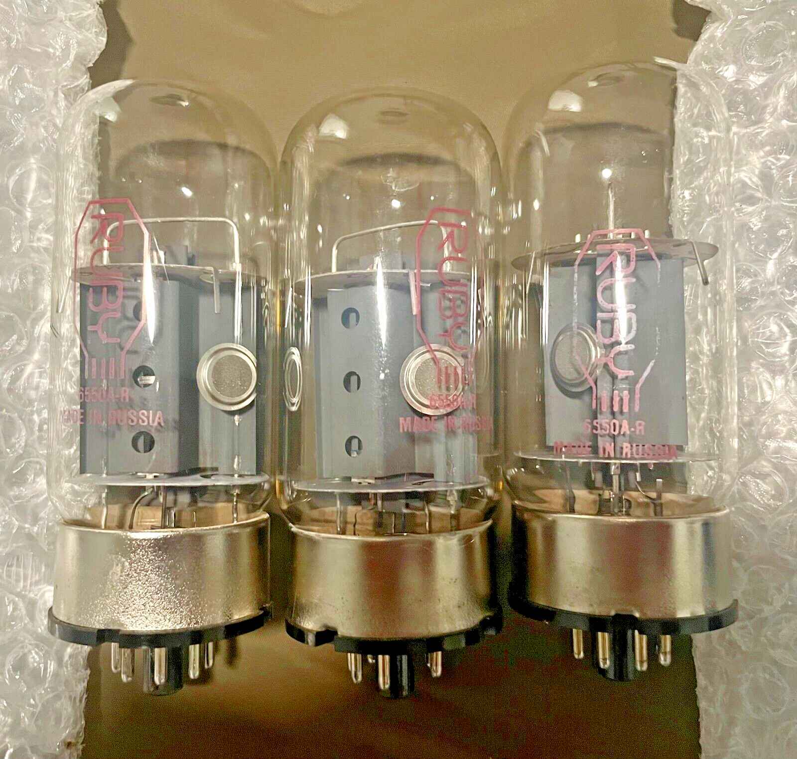 Lot of 3 Vintage Ruby Vacuum Tube 6550A-R Made in Russia Open Box Untested
