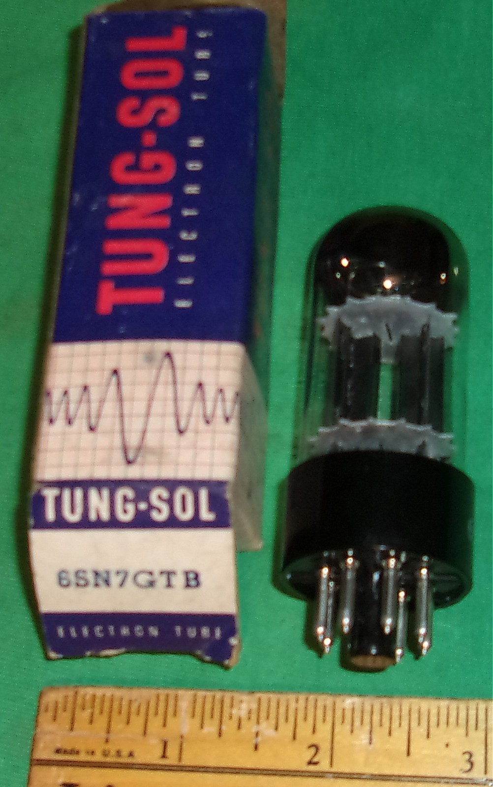 NOS TUNG SOL 6SN7GTB Twin Triode BLACK PLATES/HORSHOE GETTER/Test Great! (1950s)