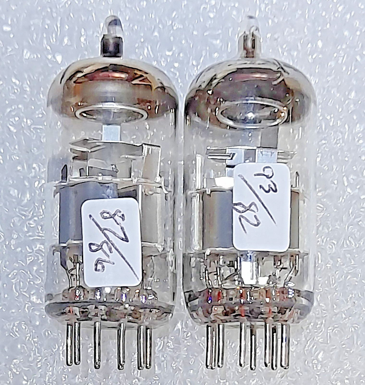 Pair ECC88 6DJ8 Amperex Bugle Boy, Holland, Vacuum Tubes, TV-7D Tested