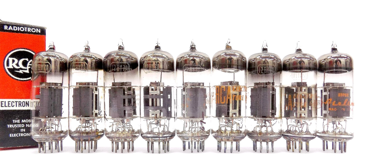 9 Nice Tested Vintage RCA Made 12BY7A Vacuum Tubes…………………1 Money!