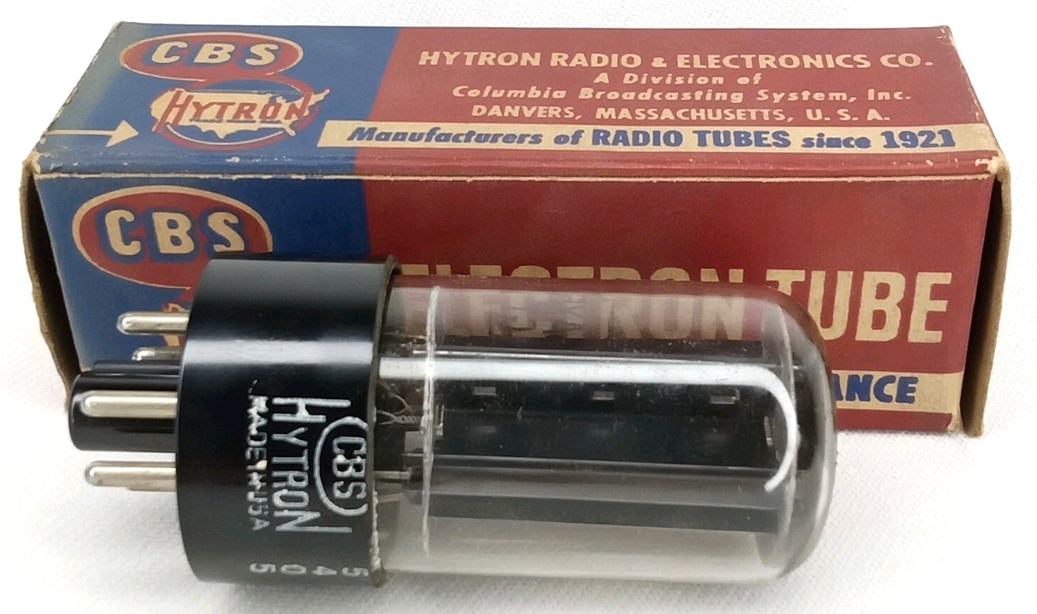Vintage 1950s CBS Hytron Electron Tube Model 6AX5GT With Original Box