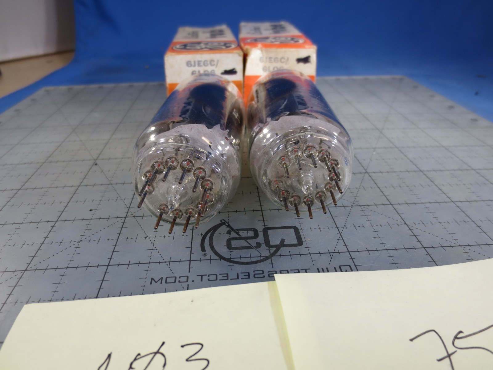 DATE MATCHED PAIR GE 6JE6C/6LQ6 NOS VAC TUBES (TESTED W/ B&K 747B)
