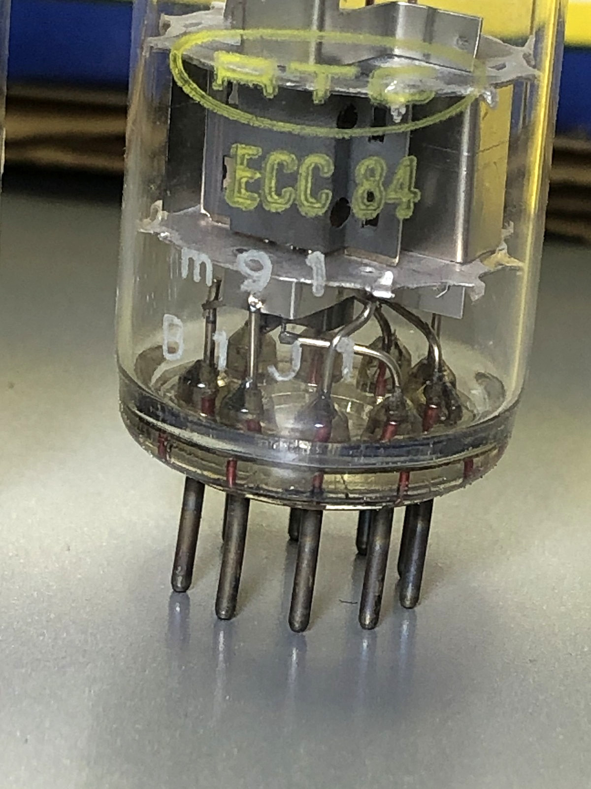 Matched Pair Philips ECC84 Mullard Blackburn B1J1 NOS_NIB Vintage Tubes 1971 .