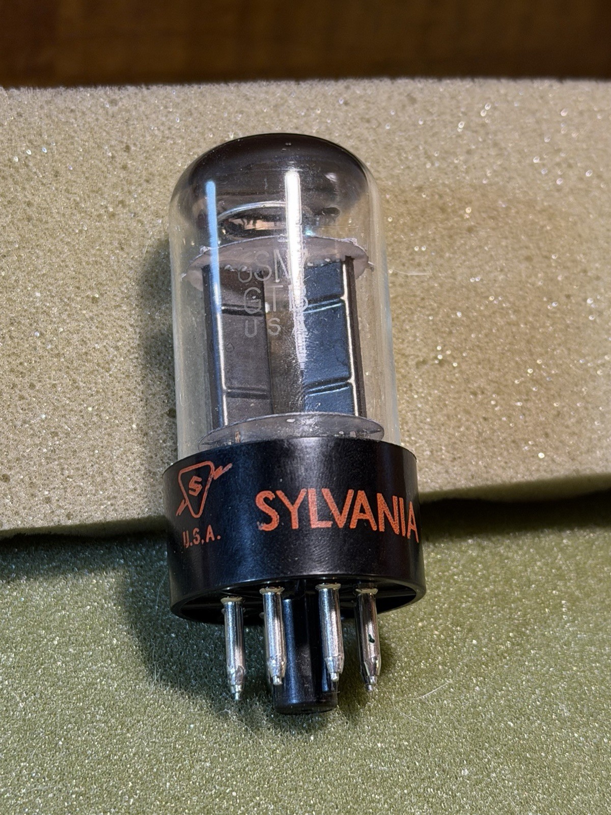 Sylvania 6SN7GTB Chrome Top Red Label Halo Getter Tube TV-7 Tested
