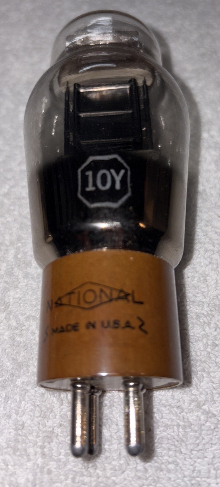 National Type 10Y ST Vacuum Tube Brown Base Spring Top Amplitrex 113%