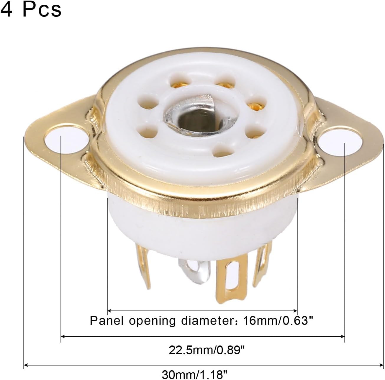 4 Pcs 7Pin Tube Socket Ceramic Tube Socket,Vacuum Tube Protect Tube Pin Socket P