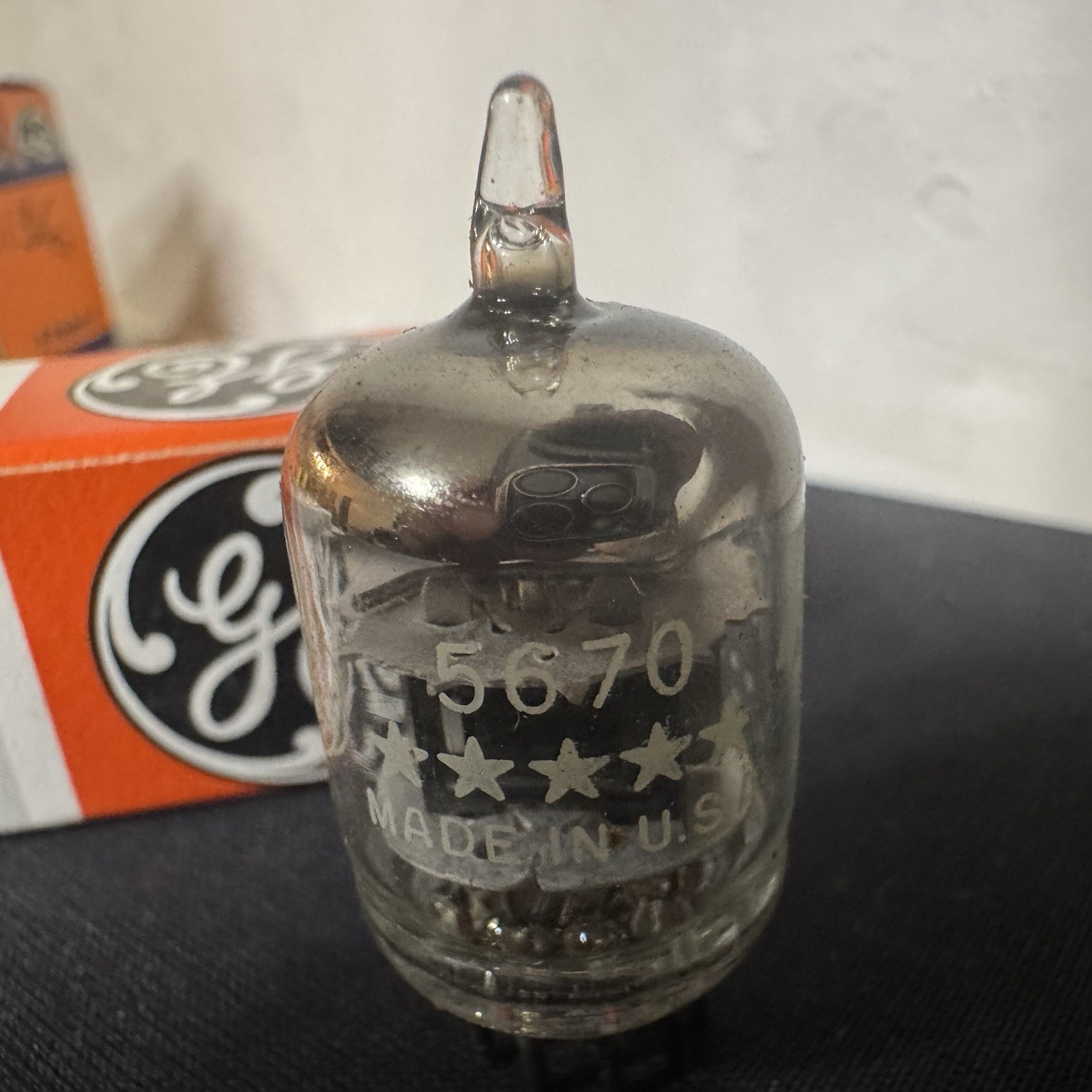 Vintage GE 5670 2C51 5-Star Black Plate Audio Tube NOS NIB Untested USA (70s)