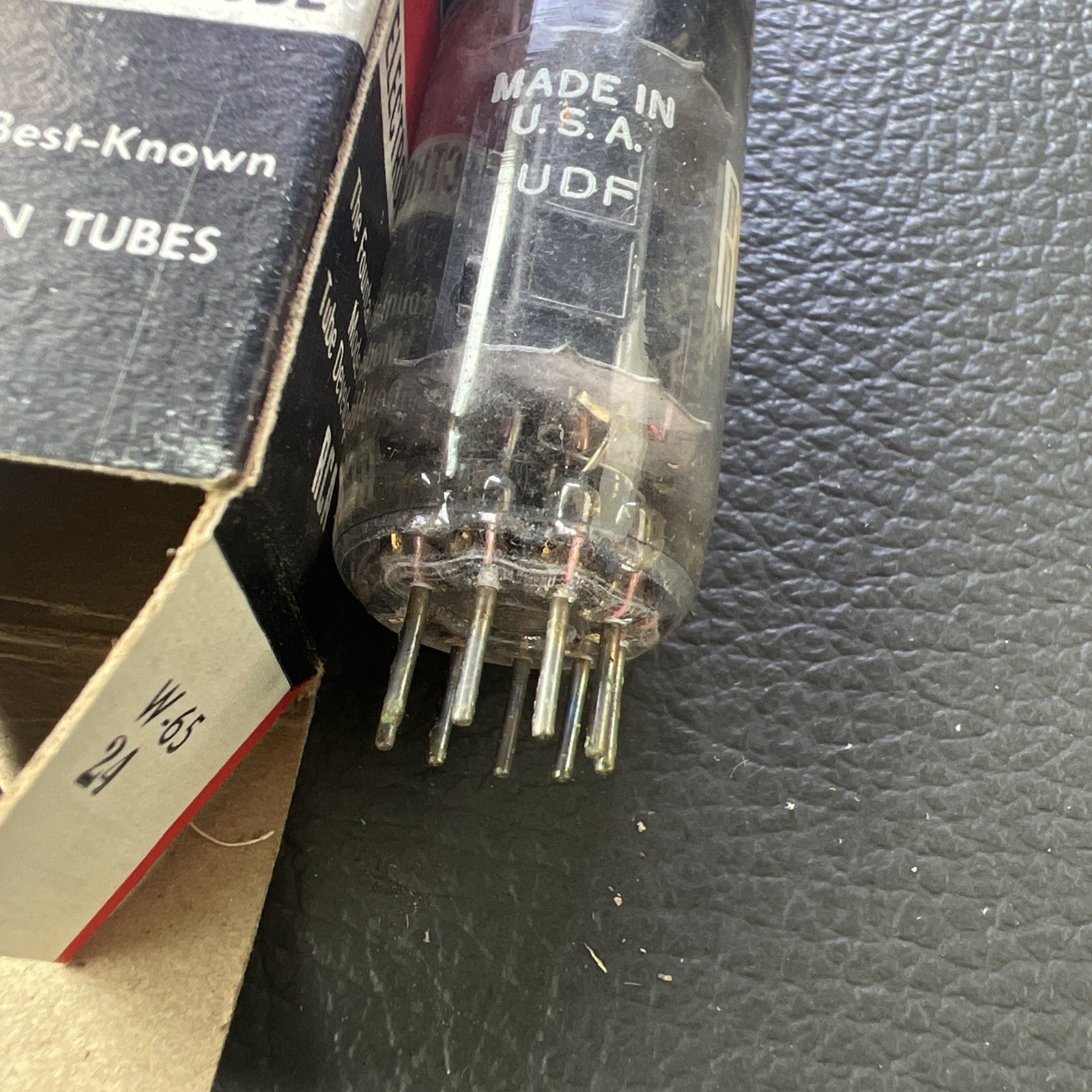 1958 RCA 12BH7A Gray Plate Tube, Tested, NOS/NIB, Dimple D-Getter