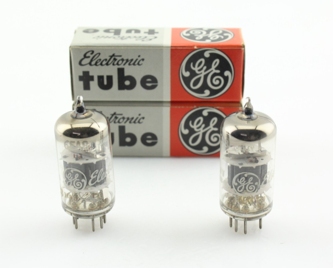 GE 6EA8 Philips Monza Italy Matched Pair Grey Plates O Getter NOS Vacuum Tubes