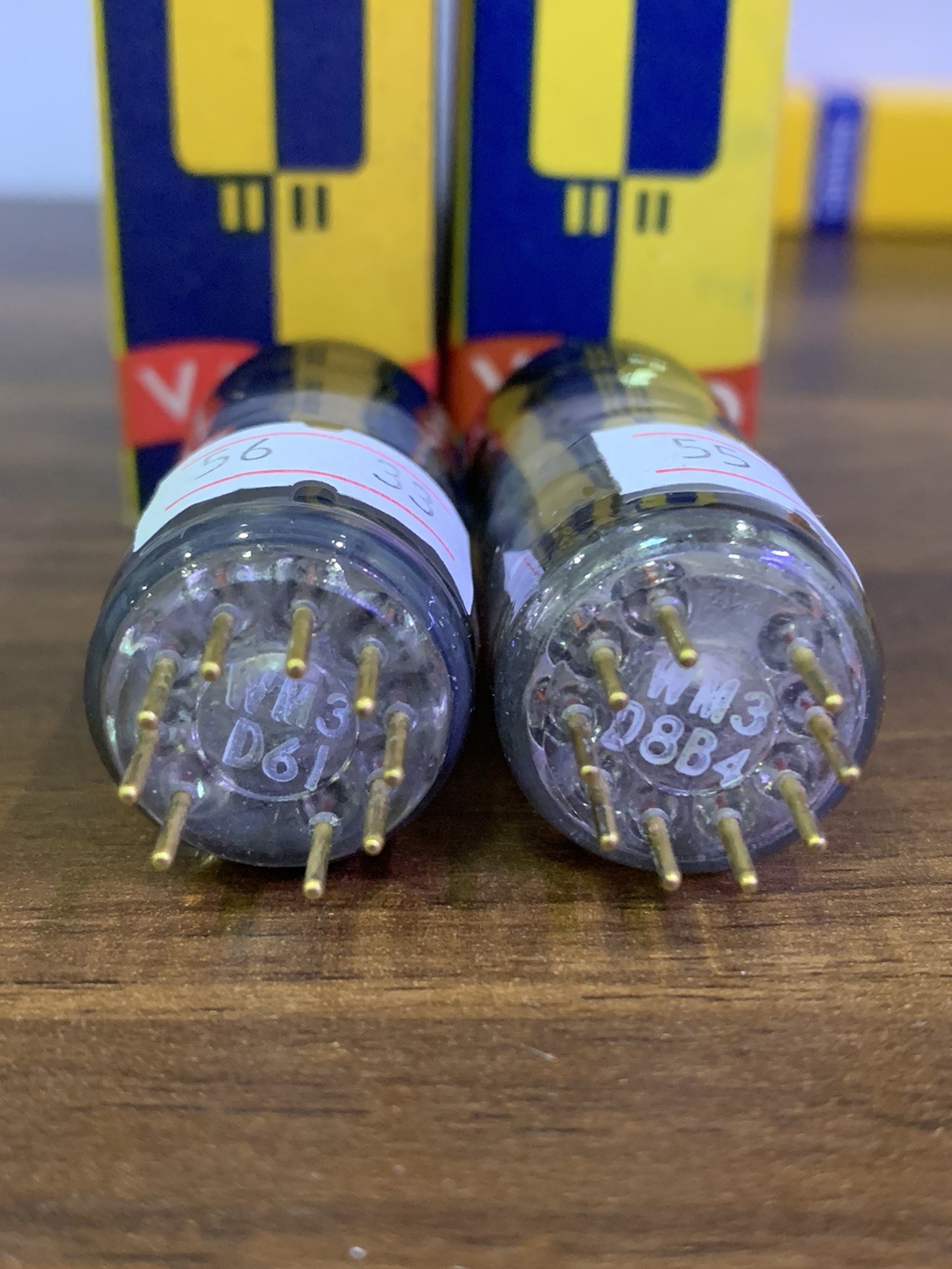2 x E80F/ 6084 Valvo, WM3 Code, D Getter, Pinch Waist – NOS, NIB – Match Pair