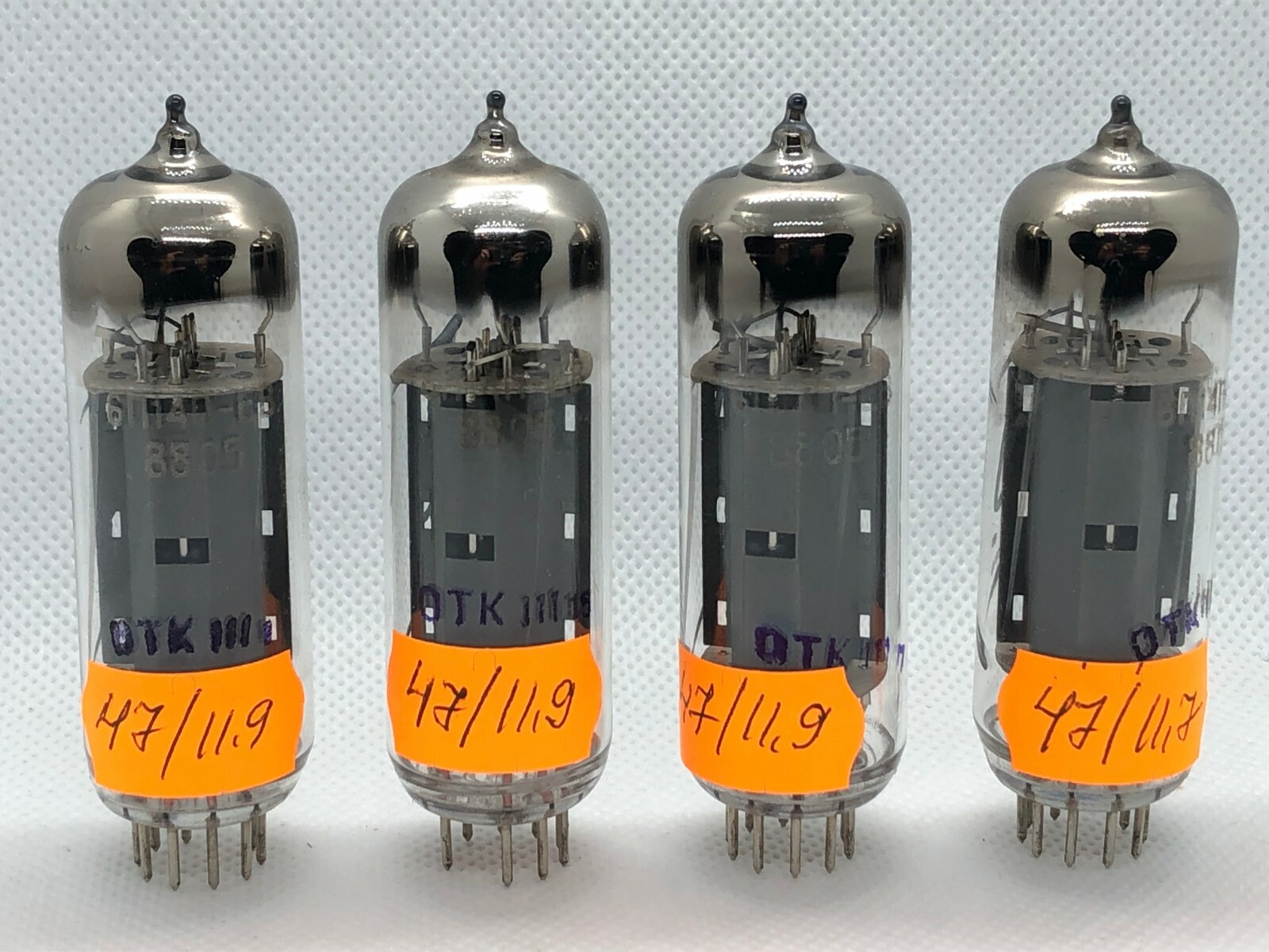 4x 6P14P-EV (6P14P-ER, EL84, 6BQ5) NEW NOS OTK USSR OUTPUT PENTODE MATCHED QUAD